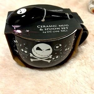 Nightmare before Christmas, ceramic mug, and spoon set